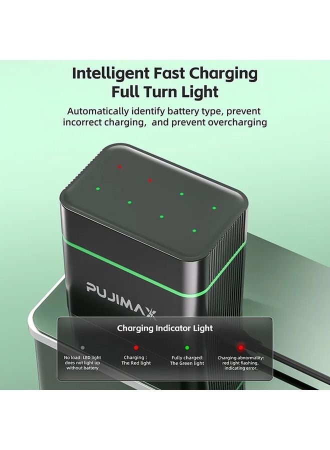 8 Slot 1 5V Lithium Battery Charger with 4 AA and 4 AAA Rechargeable Batteries - Image 5