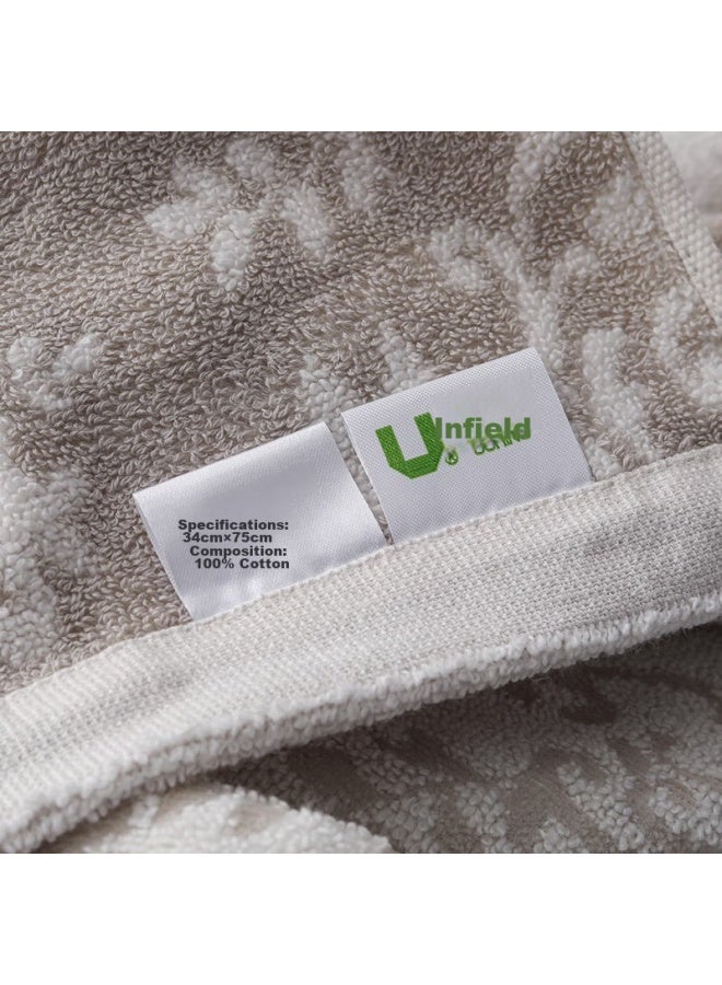 Uchino Classic Pattern Series Pure Cotton Towel For Home Use, Soft Absorbent Skin-friendly Face Cloth, Gray - Image 2