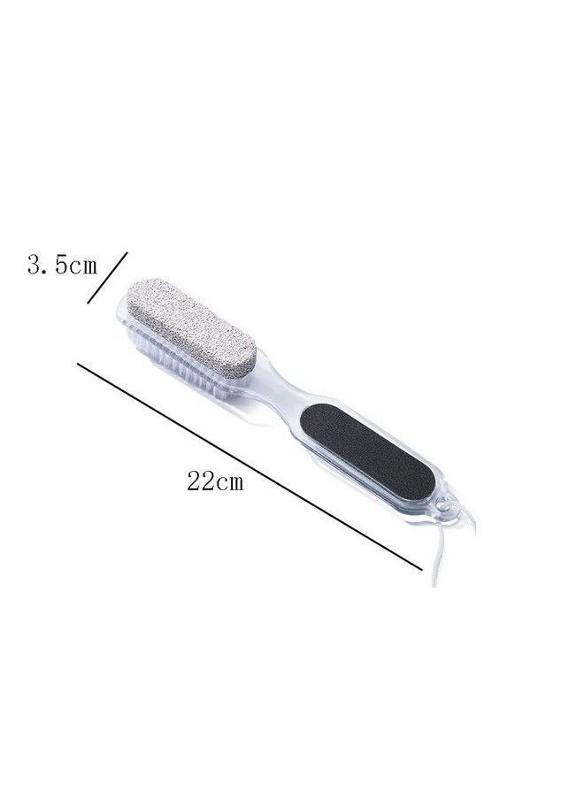 lasenersm 1 Piece 4 In 1 Foot File Callus Remover Pumice Stone Foot Brush Multifunctional Foot Scrubber Stainless Steel File Pumice Stone Rasp Foot Scrubber Brush Foot File Rasp Brush Transparent  - Image 3