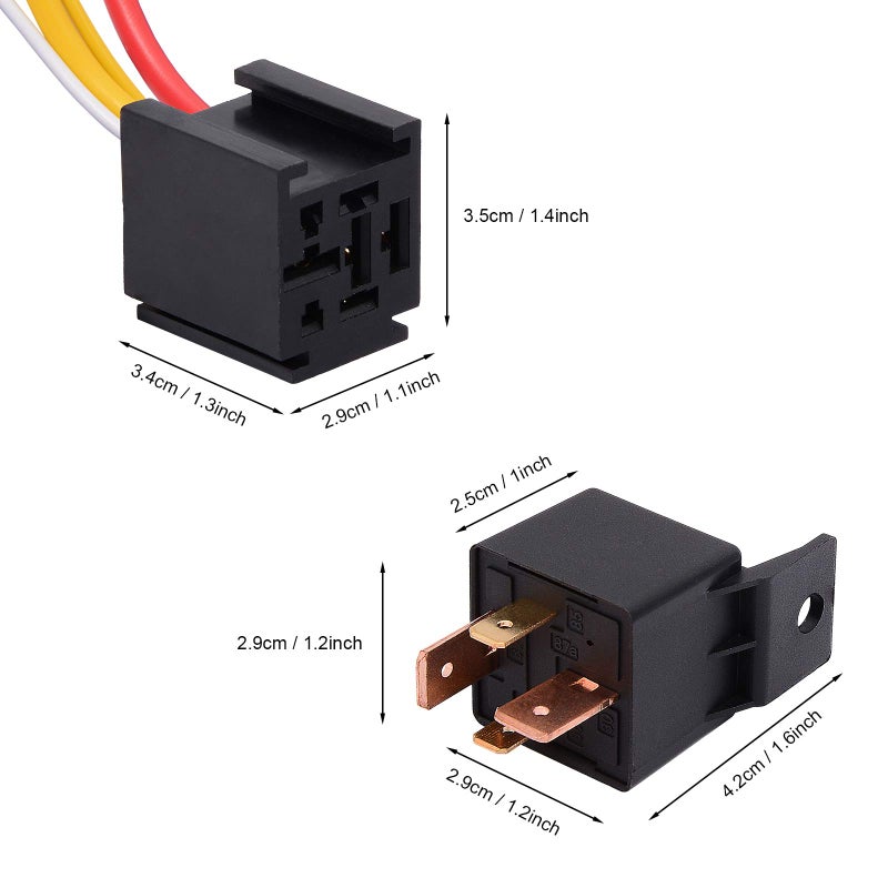 Ehdis [5pcs] Heavy Duty Truck Engine 4 Pin 80A 12V On/Off Normally Open Relay SPST Plug 4 Wire Waterproof - Image 4