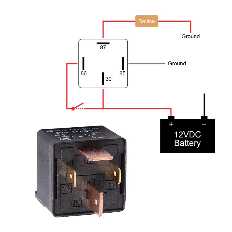 Ehdis [5pcs] Heavy Duty Truck Engine 4 Pin 80A 12V On/Off Normally Open Relay SPST Plug 4 Wire Waterproof - Image 3