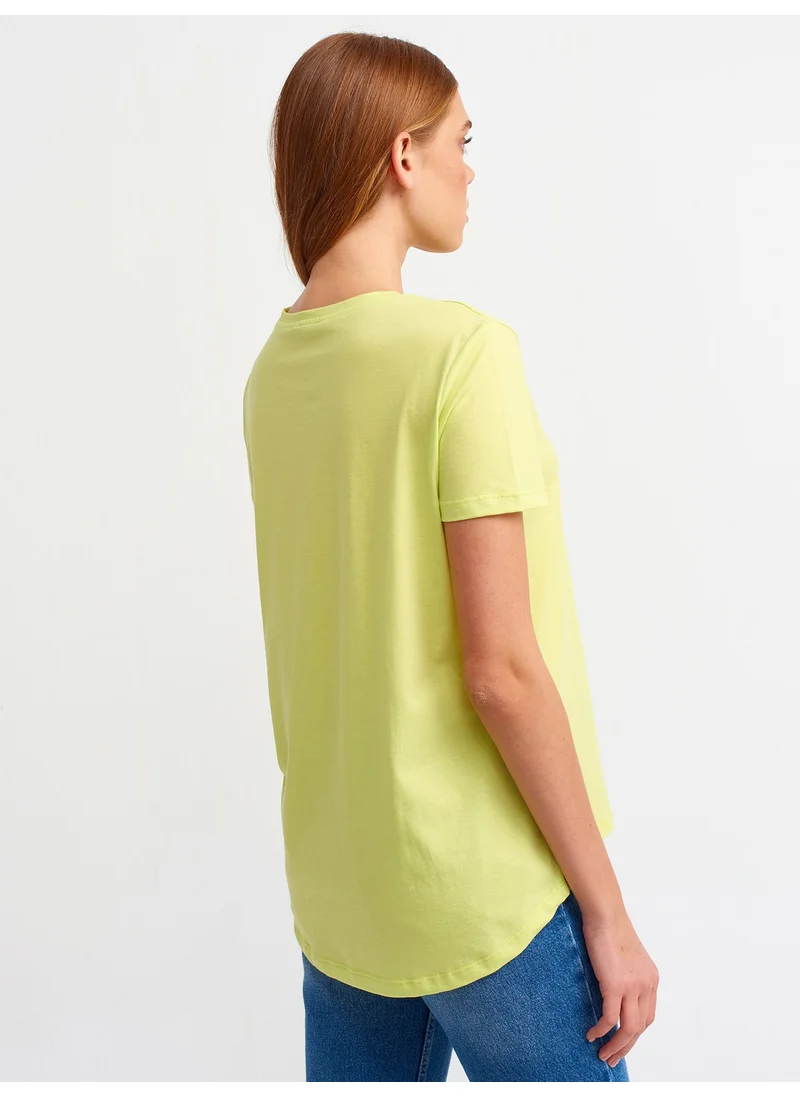 Dilvin 3471 Crew Neck Basic T-Shirt-Lime