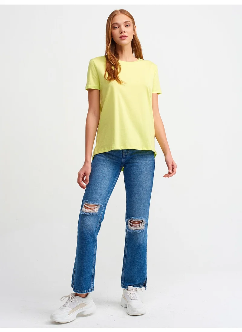 Dilvin 3471 Crew Neck Basic T-Shirt-Lime