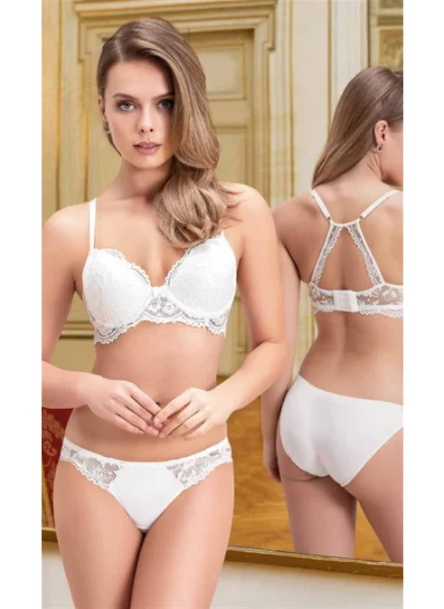 Nurteks 4327 Women's Unsupported Bra Panty Set-Ecru