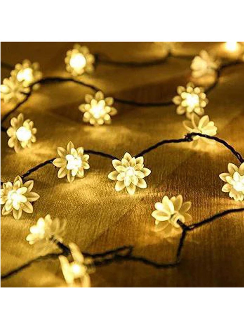 سلسلة أضواء الجنية على شكل زهرة صفراء لتزيين المنزل. أضواء ديكور المنزل - Image 1