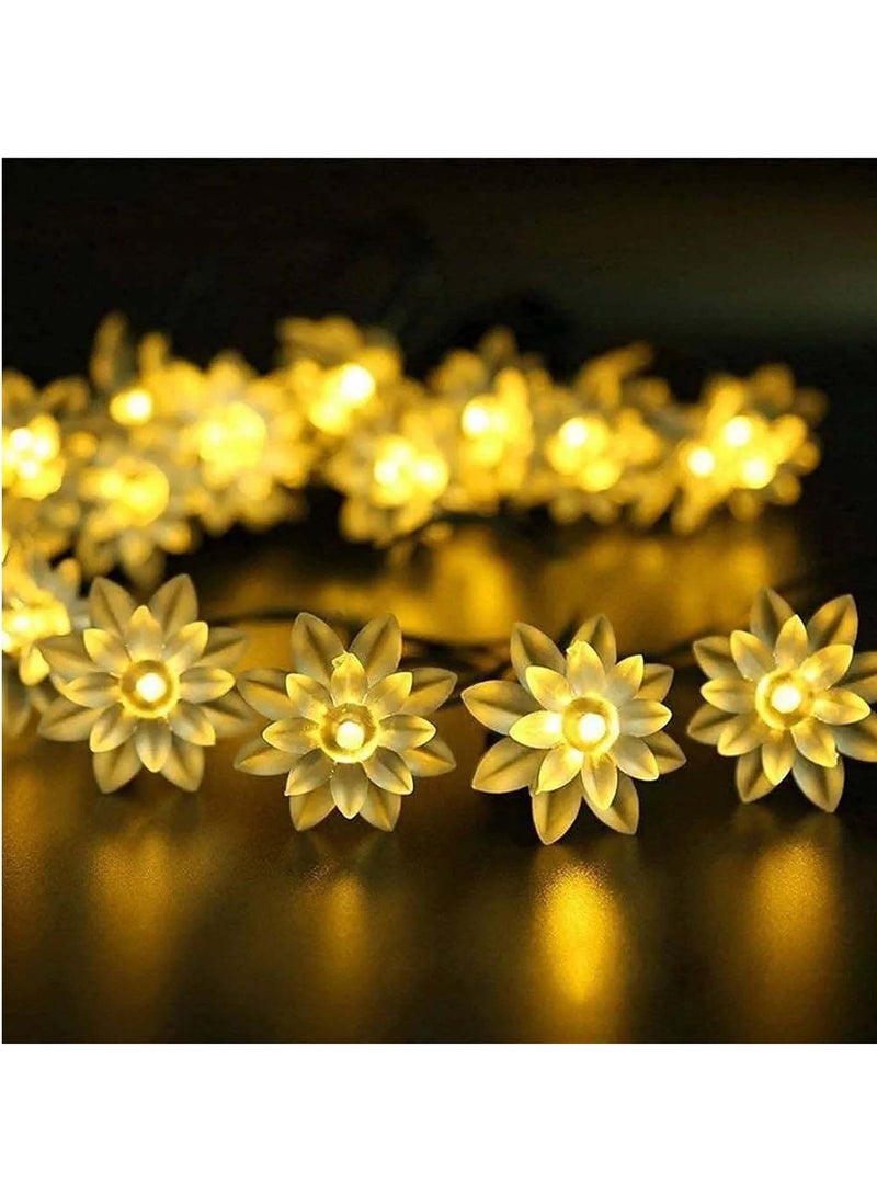 سلسلة أضواء الجنية على شكل زهرة صفراء لتزيين المنزل. أضواء ديكور المنزل - Image 2