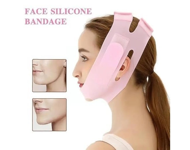 Highyes Silicone V Face Mask for Face Lift | Facial Slimming Bandage for Chin & Cheek | Double Chin Reducer for Women & Men | Skin Tightening Belt for Slim Lift, 1 count (Pro Premium Pink) - Image 2