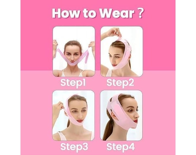 Highyes Silicone V Face Mask for Face Lift | Facial Slimming Bandage for Chin & Cheek | Double Chin Reducer for Women & Men | Skin Tightening Belt for Slim Lift, 1 count (Pro Premium Pink) - Image 4