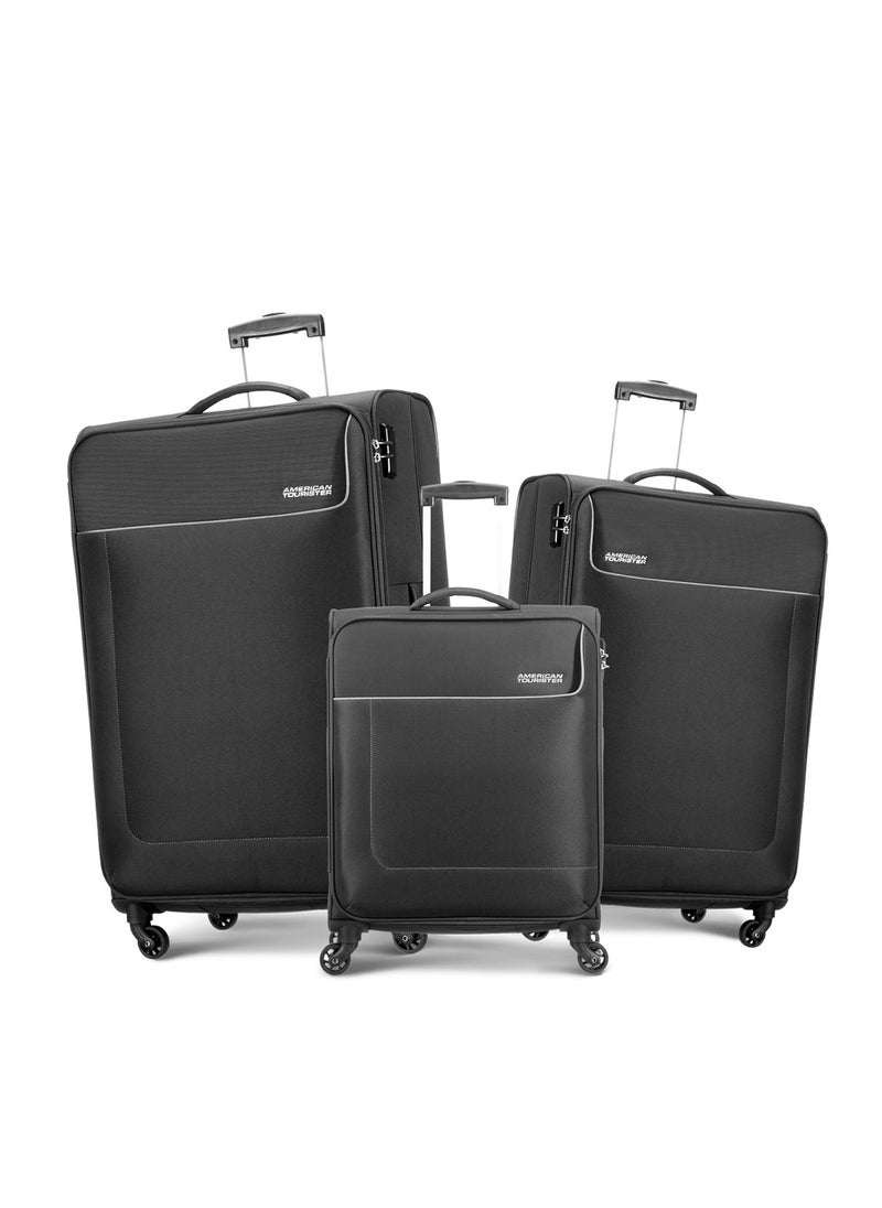 AMERICAN TOURISTER - JAMAICA Soft Spinner 3 pcs set (58+69+80) TSA BLACK - Image 1