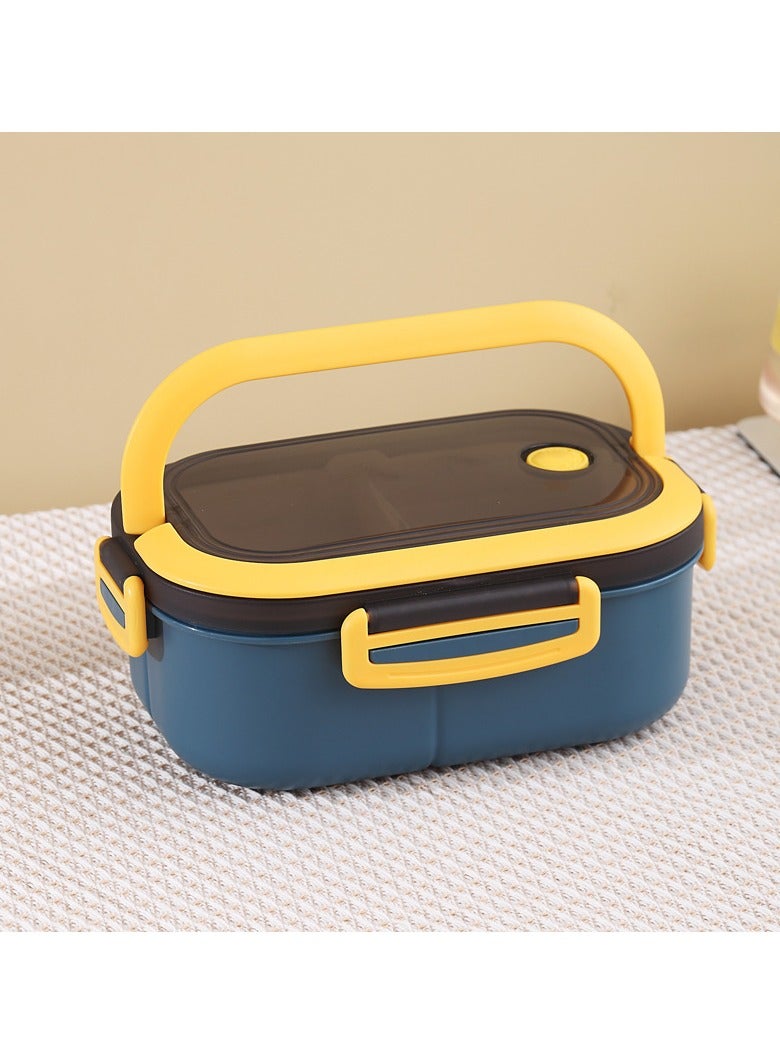 Double-layer bento box students can enter the microwave lunch box blue