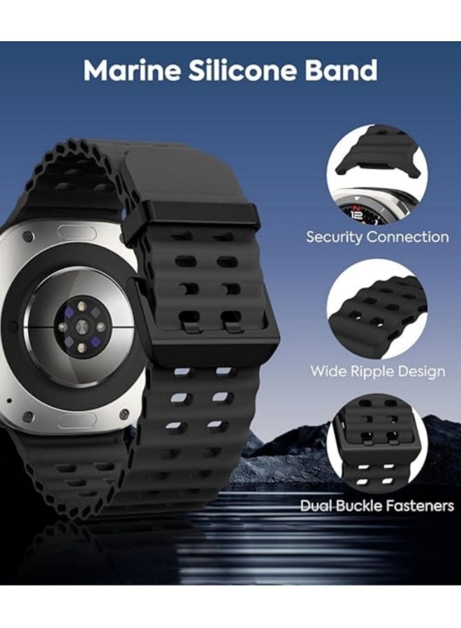 Silicone Sport Strap Bands for Samsung Galaxy Watch 7 Ultra Band 47mm, Breathable Soft Silicone Waterproof Watch Strap - Image 4