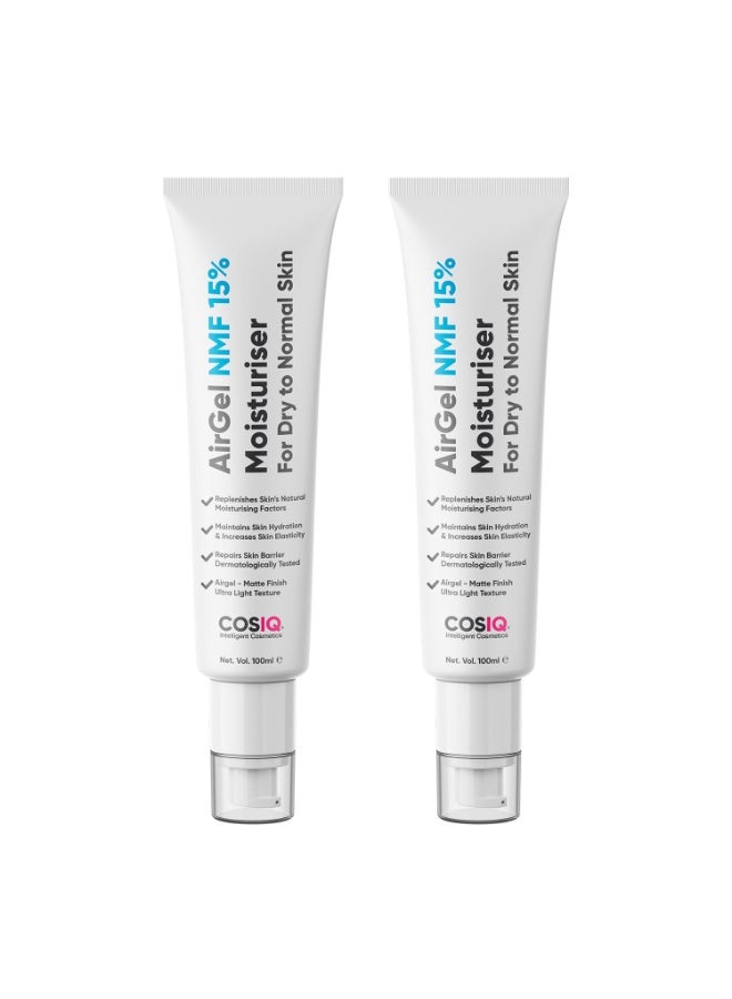"كوز آي كيو" مرطب الوجه Cos-IQ AirGel NMF 15% | سريع الامتصاص وخفيف الوزن للنساء والرجال (100 مل، عبوة من قطعتين) - Image 1