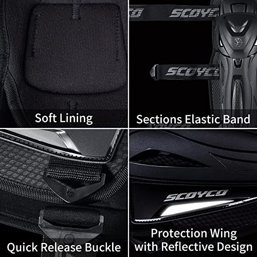 SCOYCO 2pcs Motorcycle Knee Shin Guard Pads 3 Sections Adjustable Knee Cap Pads Protector Armor CE Level 2 Long Leg Sleeve Protective Gear for Motocross Cycling Racing - Image 2