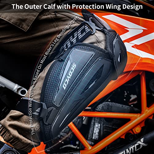 SCOYCO 2pcs Motorcycle Knee Shin Guard Pads 3 Sections Adjustable Knee Cap Pads Protector Armor CE Level 2 Long Leg Sleeve Protective Gear for Motocross Cycling Racing - Image 4
