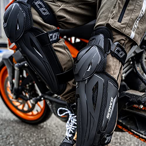 SCOYCO 2pcs Motorcycle Knee Shin Guard Pads 3 Sections Adjustable Knee Cap Pads Protector Armor CE Level 2 Long Leg Sleeve Protective Gear for Motocross Cycling Racing - Image 5