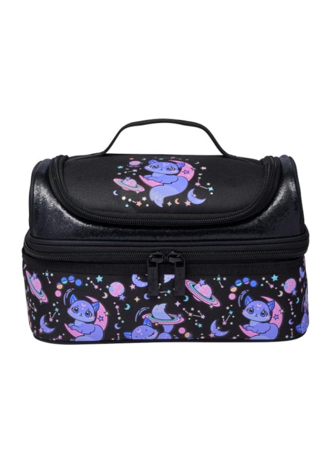 Smiggle Children's Double-Layer Insulated Lunch Bag with Dreamy Starry Sky Cat Print - Portable Handbag - Image 1