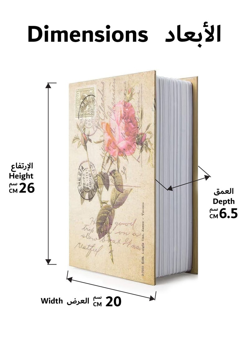 رينوفو خزنة معدنية صغيرة على شكل كتاب مع مفتاح مقاس 20*26*6.5 سم لحفظ الأشياء الثمينة  - Image 2