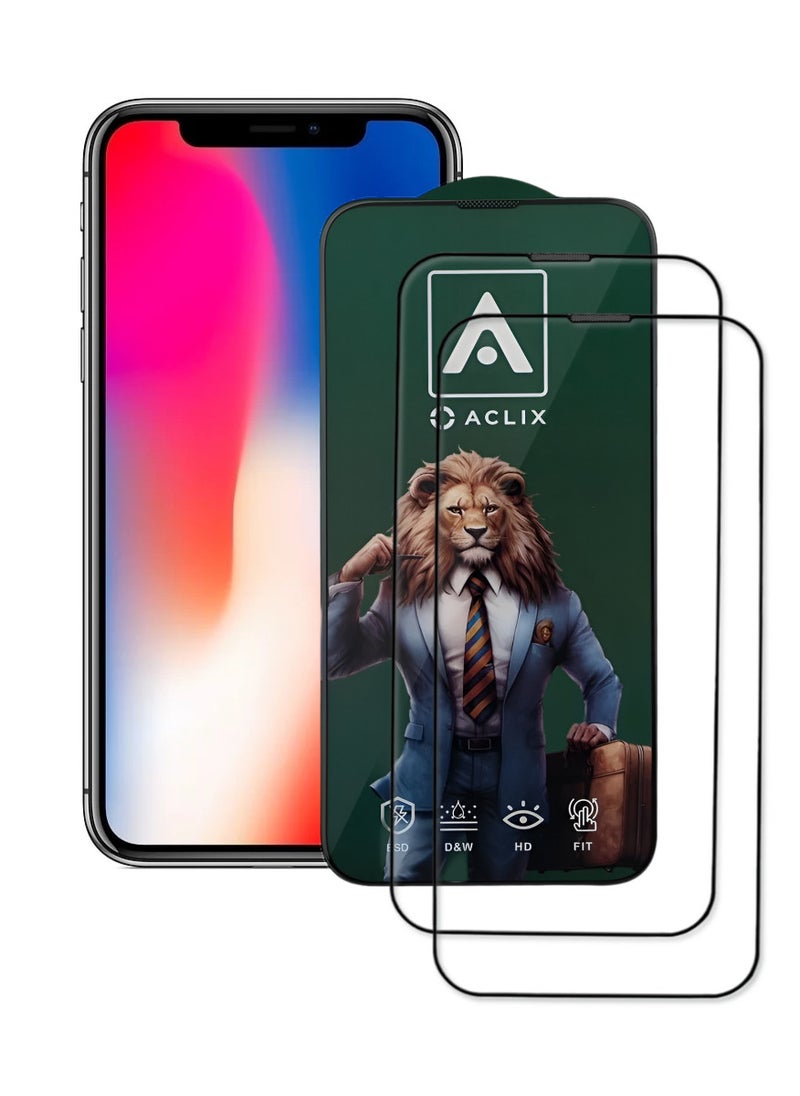 ACLIX 2 Pieces Antistatic ESD Dustproof Premium Quality High Definition Tempered Glass Screen Protector Designed For  iPhone 10 - Image 1
