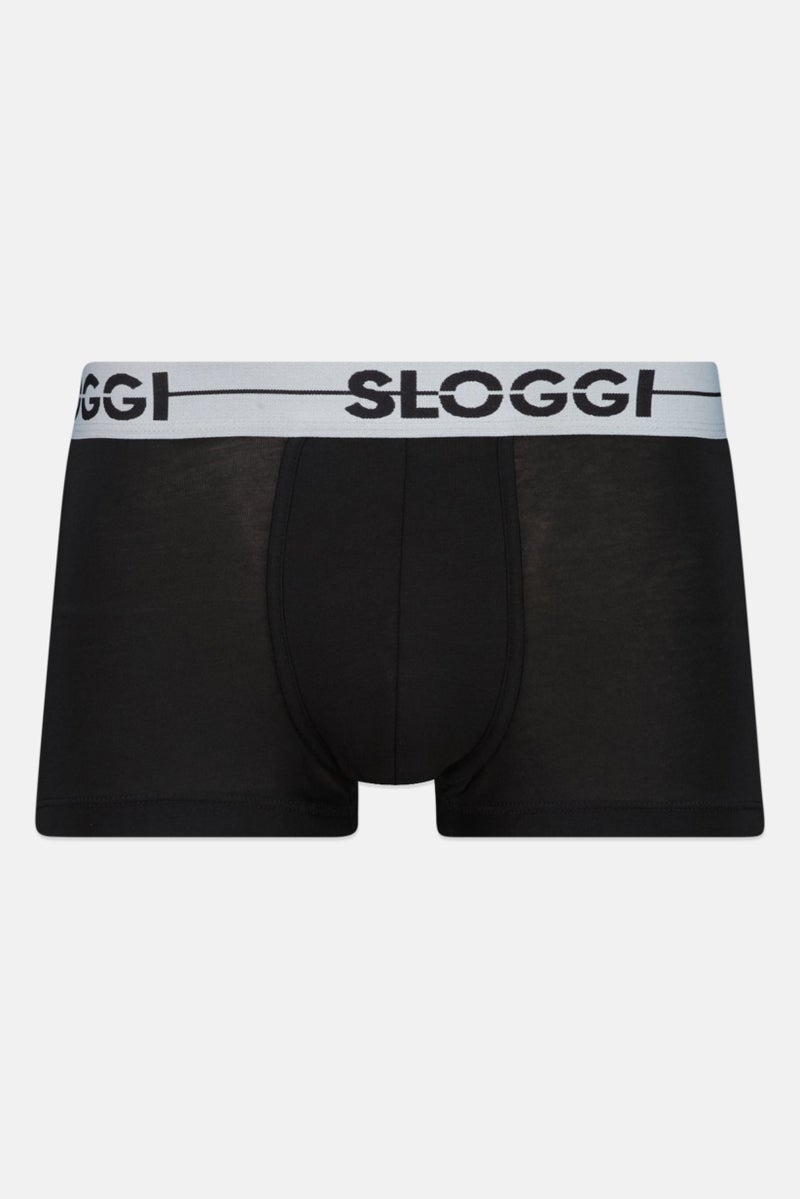sloggi Men 2 Pieces Brand Logo Underwear Trunks, Black - Image 3