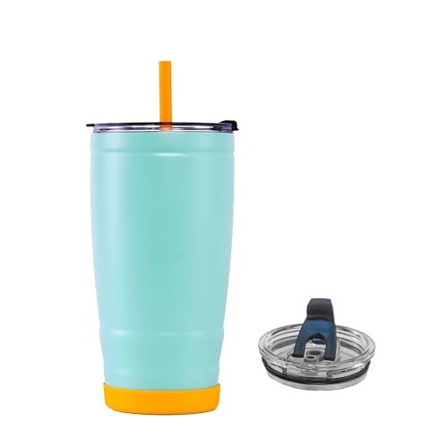 Headway by rabitat REO Insulated Stainless Steel Tumbler 500 ml | Double Wall Vacuum Travel Mug | Hot & Cold | Flip-Open Straw Sipper | Leak Proof Flask for Office, Gym, Travel | Ocean Mist - Image 1