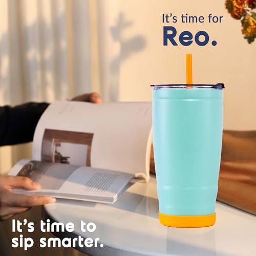 Headway by rabitat REO Insulated Stainless Steel Tumbler 500 ml | Double Wall Vacuum Travel Mug | Hot & Cold | Flip-Open Straw Sipper | Leak Proof Flask for Office, Gym, Travel | Ocean Mist - Image 2