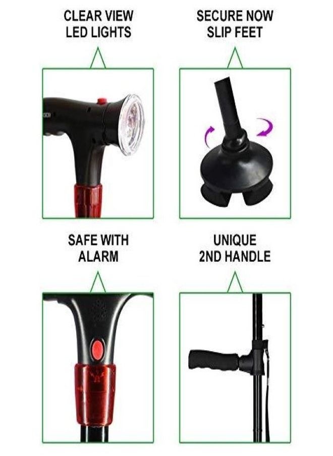 FOLDABLE WALKING CANE/STICK WITH LED LIGHTS