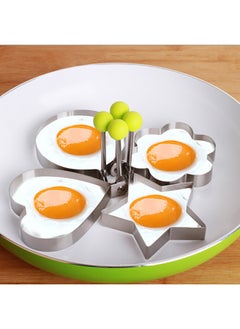 Stainless Steel Fried Egg Mold Artifact Fried Egg DIY Model Fried Egg Fried Egg Heart-shaped Poached Egg Rice Ball Abrasives Set-Specifications:plum Blossom