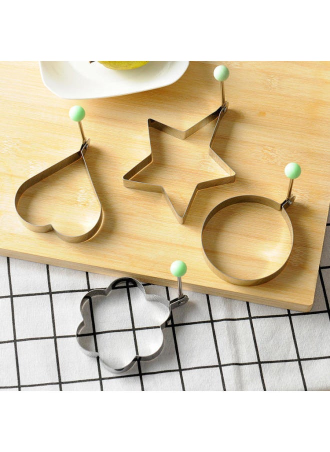 Generic - Stainless Steel Fried Egg Mold Artifact Fried Egg DIY Model Fried Egg Fried Egg Heart-shaped Poached Egg Rice Ball Abrasives Set-Specifications:plum Blossom - Image 1
