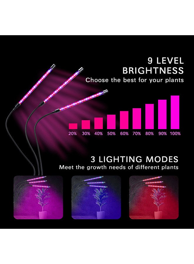 Generic 30W 60 LEDs Grow Light with Blue Red Light Bulbs, Full Spectrum Adjustable Gooseneck Plant Growing Lamps, 3/9/12H Timer, 9 Brightness Levels, for Indoor Plant Seedlings  - Image 3