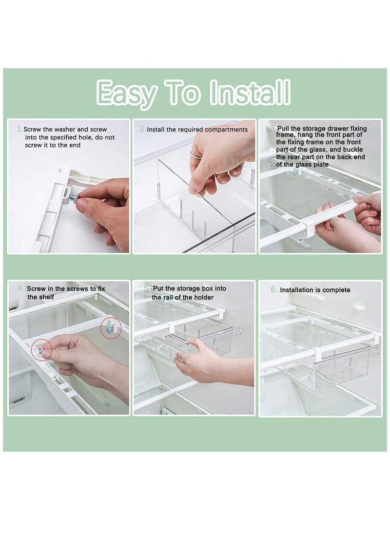 HomarKet Fridge Drawer Organizer with 8 Adjustable Storage Compartment  - Image 5