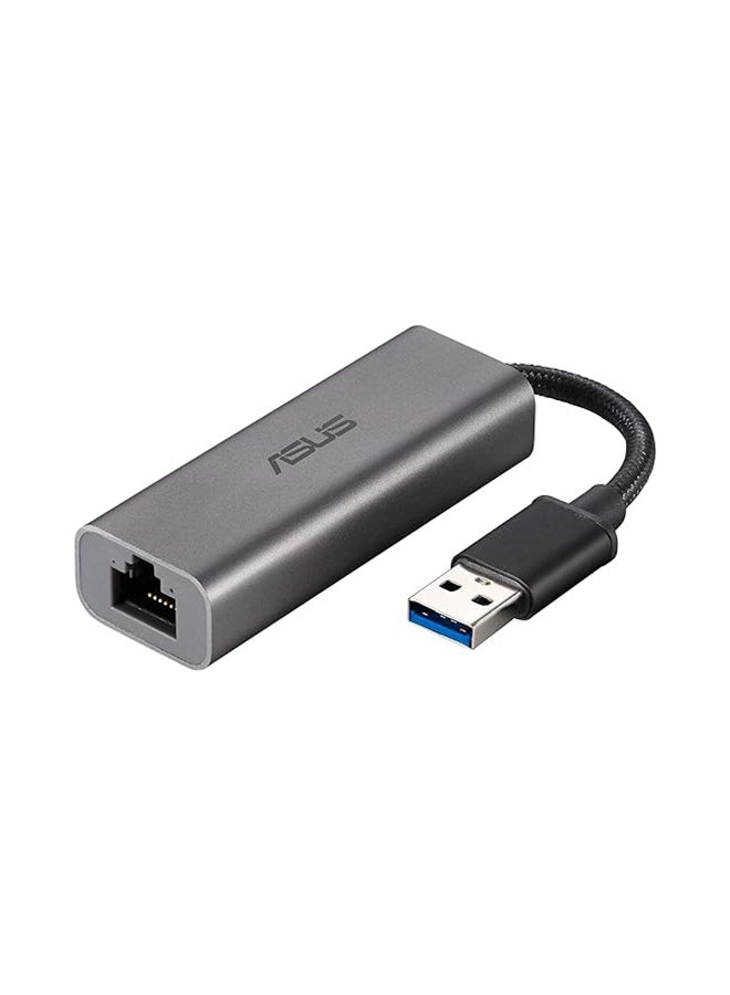 ASUS 2.5G Ethernet USB Adapter (USB-C2500) Wired LAN Network Connection for Mac OS, Linux, Windows, Backward Compatible on 2.5G, 1G, 100Mbps, Ideal for Gaming Grey, Black - Image 1