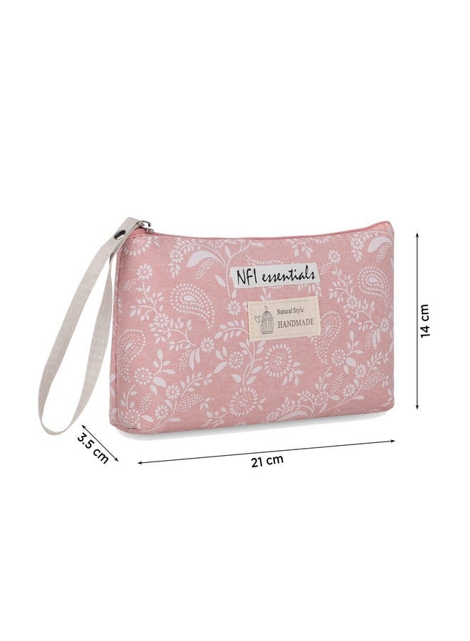 NFI essentials Print Makeup Pouches for Women Small Stylish Pouch for Makeup Accessories Travel Pouch Cosmetic Pouches Toiletry Bag for Women Light Blue, Dark Blue & Pink - Image 4