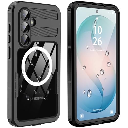 GOLDJU for Samsung Galaxy S26 Plus Case Waterproof, S26 Plus Case with Built-in Screen & Lens Protector, Shockproof Full Body Protection Phone Case, Compatible with MagSafe/Wireless Charging, Black - Image 1