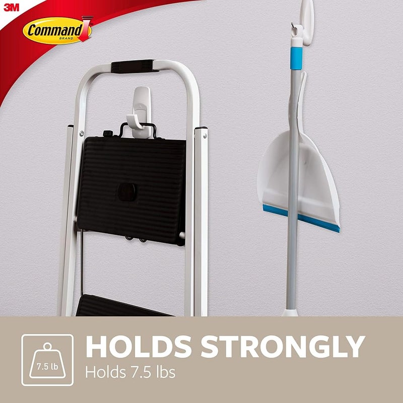 كوماند خطاف كبير جدًا من نوع “Command Jumbo Large Hook” مزود بشرائط، يمكنه تحمل وزن 3.4 كيلوغرام لكل خطاف؛ لون أبيض؛ مثالي للتنظيم والزينة؛ خالٍ من الأضرار أثناء التعليق؛ العبوة تحتوي على 1 خطاف و4 شرائط. - Image 2