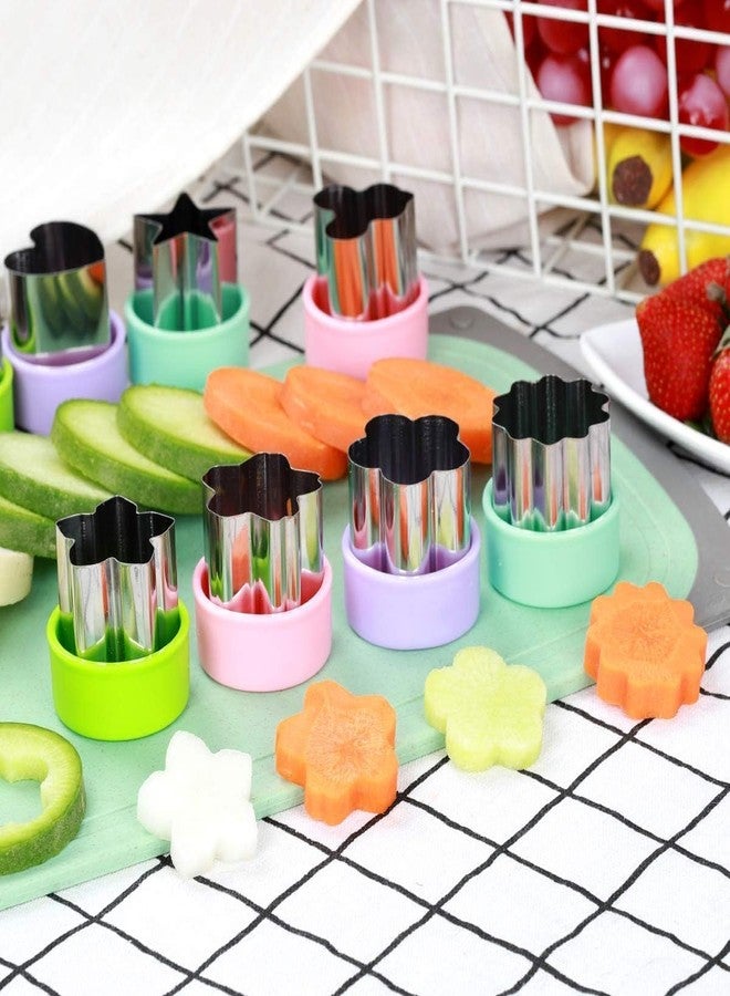 SPOONERY مجموعة قوالب تقطيع البسكويت من سبونيري، مجموعة قوالب تقطيع الخضار، قالب تقطيع الخضار والفواكه من الفولاذ المقاوم للصدأ، قالب تقطيع البسكويت لتزيين الطعام للأطفال (متعدد الألوان) - Image 4