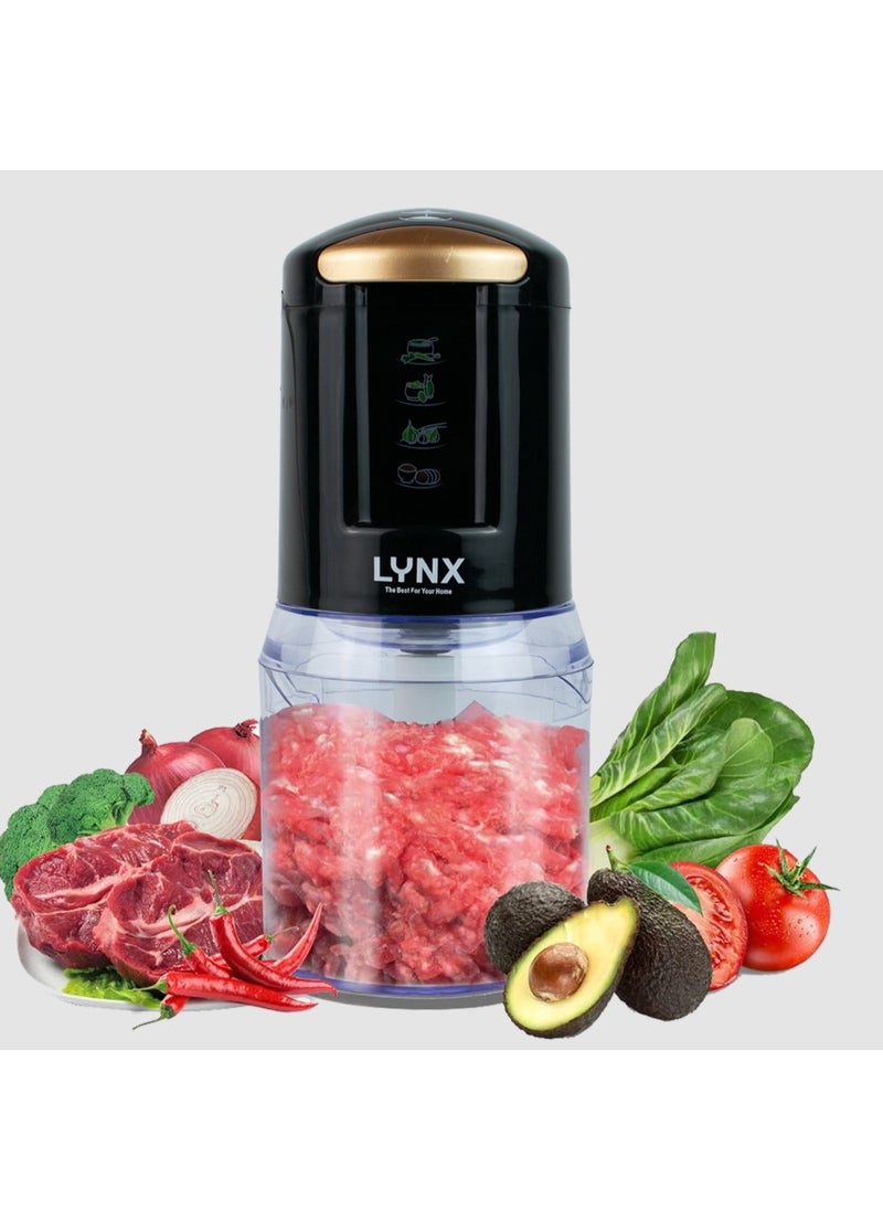 lynx LYNX Electric Vegetable Chopper, 450W Power, 0.5 Liter Unbreakable PC Jar, Two Speeds for Chopping, Strong Metal Gears, Overheating Protection, Safety Switch, Full Chopper Cable, Easy to Clean, Black, LY_OC_4012  - Image 1