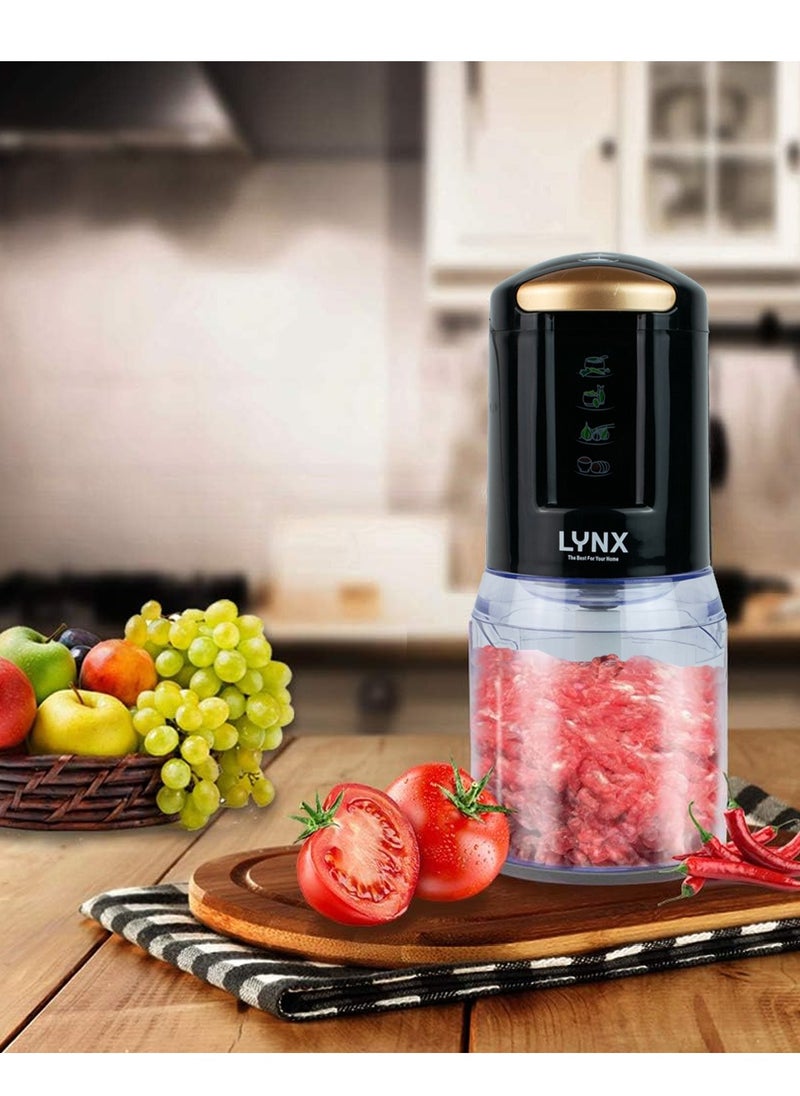 lynx LYNX Electric Vegetable Chopper, 450W Power, 0.5 Liter Unbreakable PC Jar, Two Speeds for Chopping, Strong Metal Gears, Overheating Protection, Safety Switch, Full Chopper Cable, Easy to Clean, Black, LY_OC_4012  - Image 4