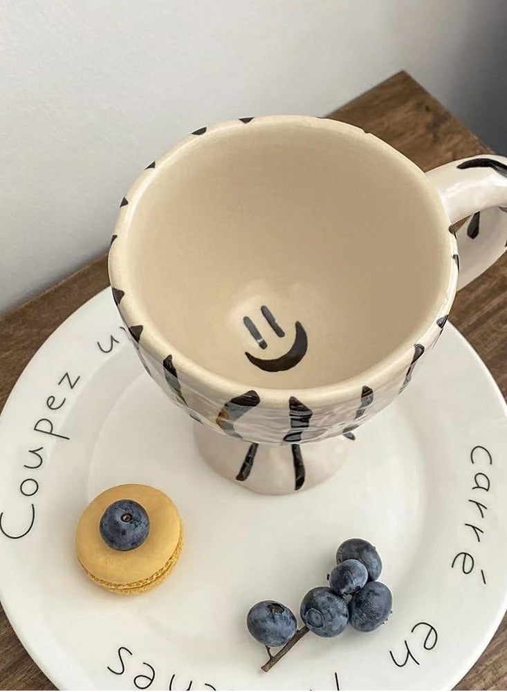 SYOSI Ceramic Coffee Cup with Handle 11oz or 300ml Novelty Latte Cup Original Zebra Design Milk Tea Cup Kiln Glazing Process Suitable for Office and Home Handemake Idea Gift for Friends Colleagues Family  - Image 4