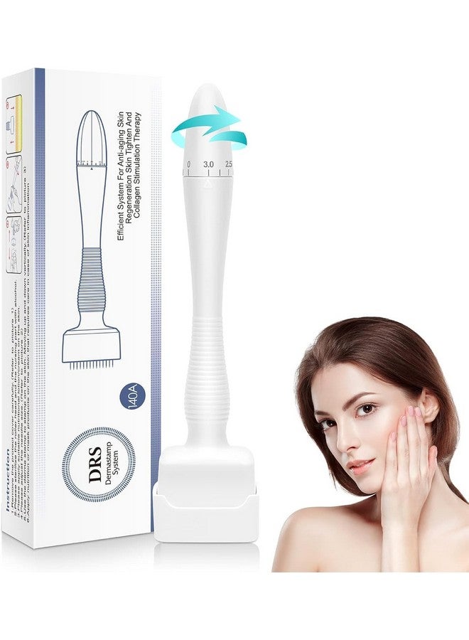 FI FIDROXIMPERIA Premium Derma Stamp 140 Titanium Adjustable Microneedling Derma Stamp - Microneedle Derma Roller For Face Body, Hair Beard Growth, Derma Pen Skin Care Tool For Unisex Home Use - Image 1