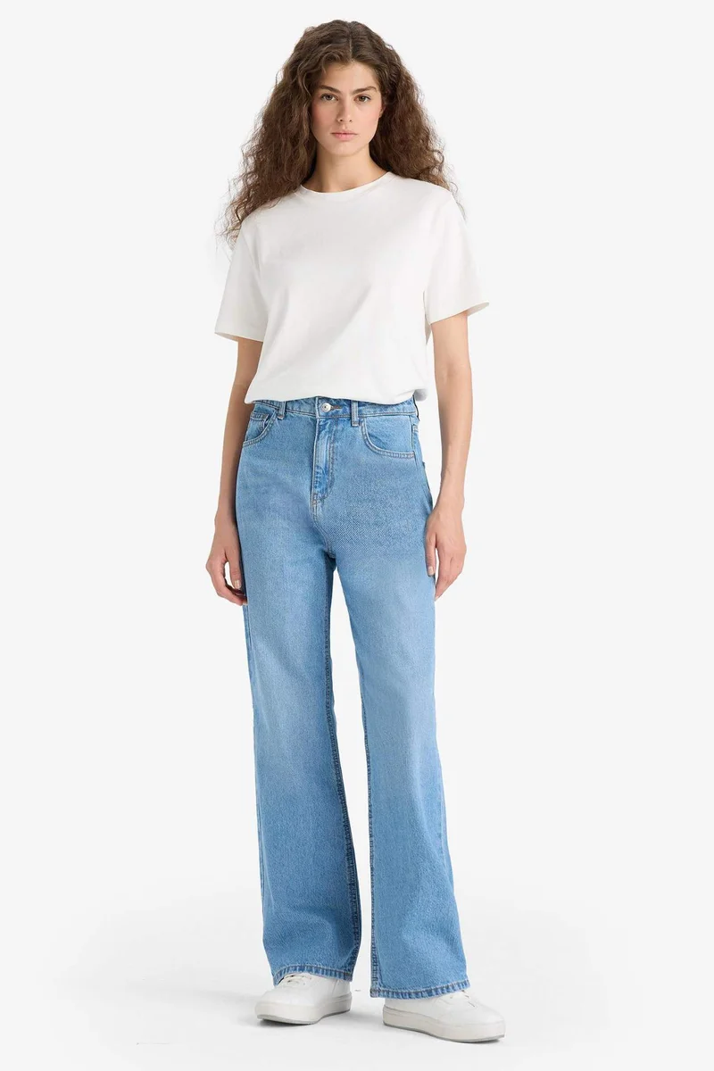 ديفاكتو 90's Wide Leg High Waist Long Jeans