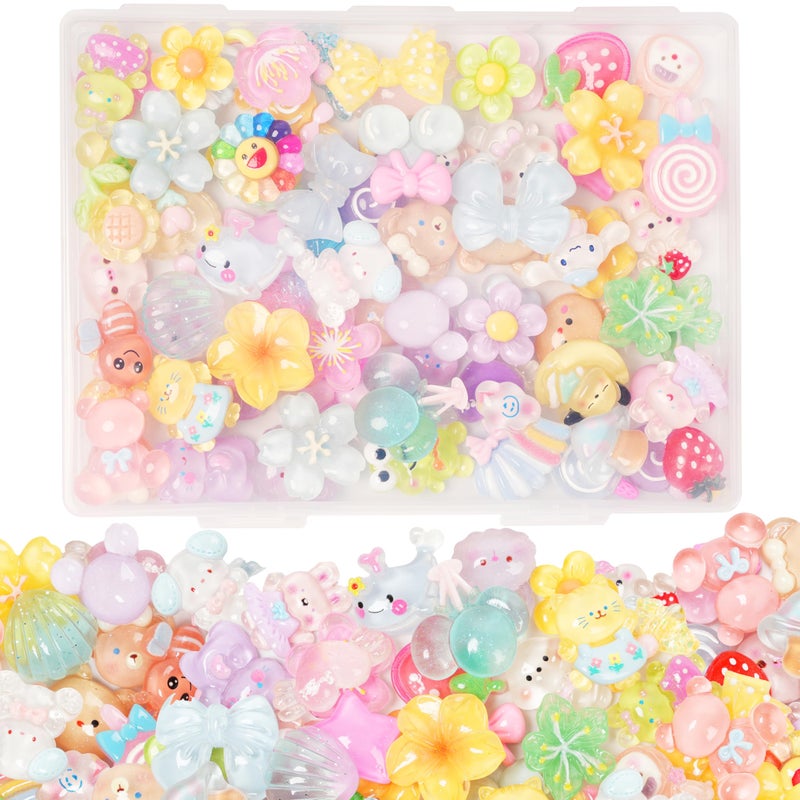 Damyda 70 Pcs Resin Charms Slime Charms Embellishments Bulk Mixed Ornament Decorations Accessories - Image 3