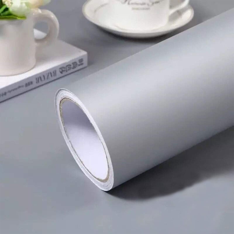 practicalWs Gray SelfAdhesive Wallpaper SelfAdhesive Film Stick Paper Easy to Apply Peel and Stick Wallpaper Shelf Liner Table and Door Reform Wall Paper 1575 Inch by 3937 inch