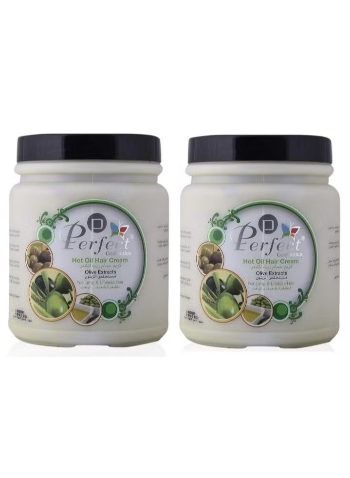 برفكت عبوتان برفكت كريم حمام الزيت  بزيت الزيتون ١٠٠٠ مل - Image 1