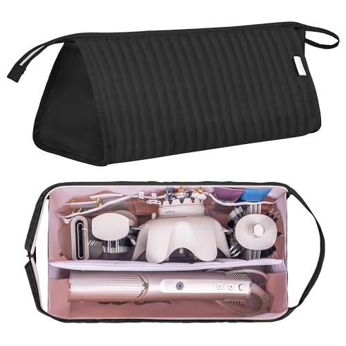 Lexeeco Dy son Air wrap Travel Case Hair Tools Travel Bag for Shark Flexstyle Carrying Case Portable Shark Hair Dryer Revlon Flat Curling Iron OrganizerBlack - Image 1