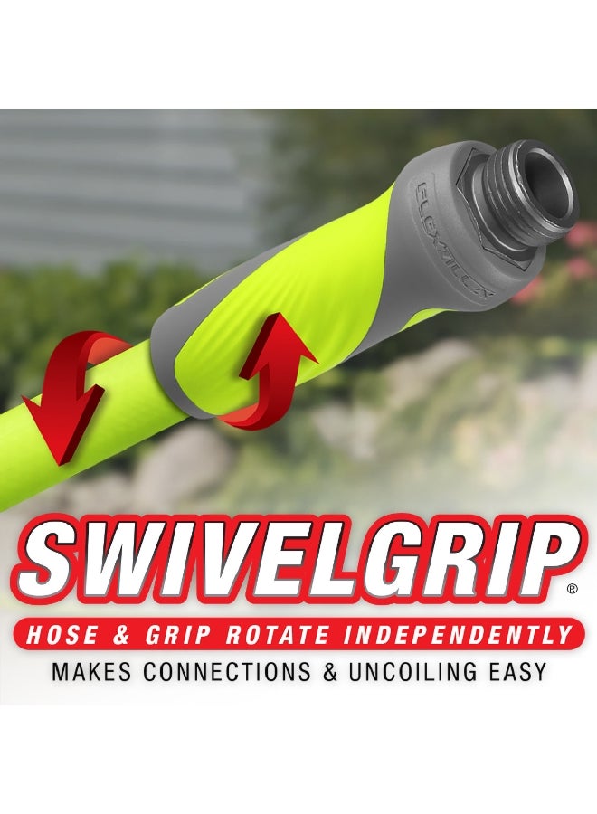 Flexzilla Heavy Duty Swivel Grip Leak Free Garden Water Hose Green and Grey 100 ft x 5/8 Inch HFZG5100YWS - Image 4