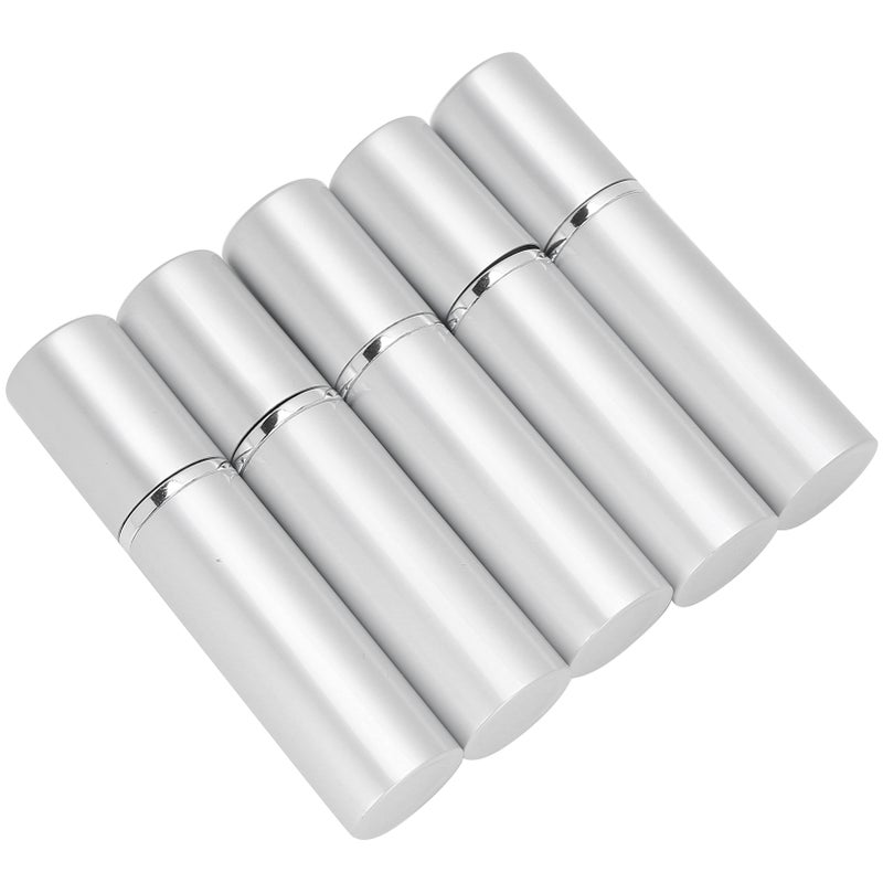 زجرة رذاذ عطر من الألومنيوم قابلة لإعادة التعبئة محمولة عطر فارغ 10 مل × 5 قطع فضي - Image 1