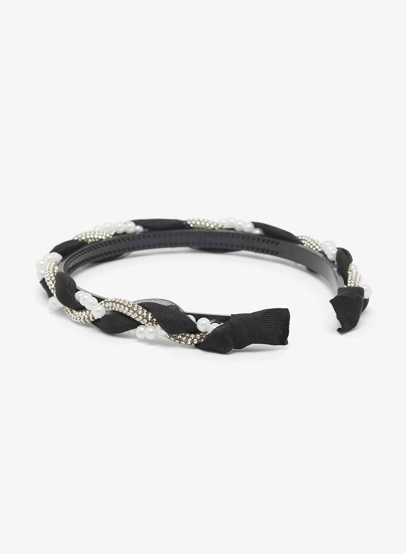 Khizana Braided Pearl Detail Headband