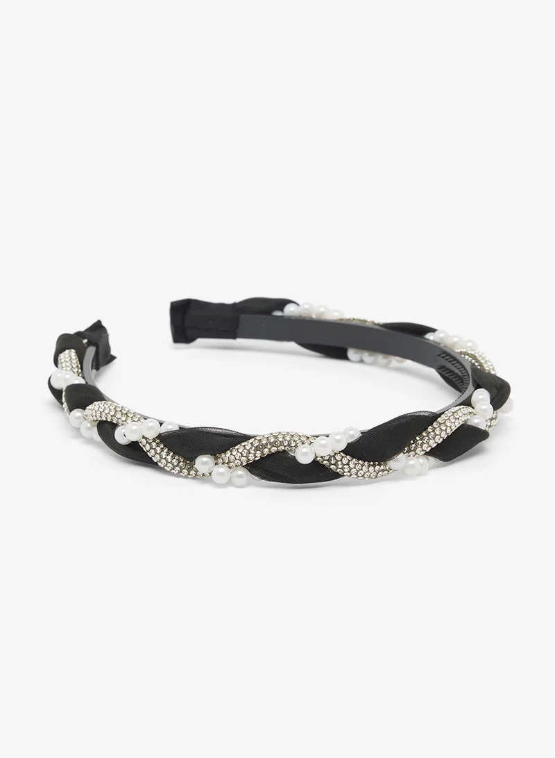 Khizana Braided Pearl Detail Headband