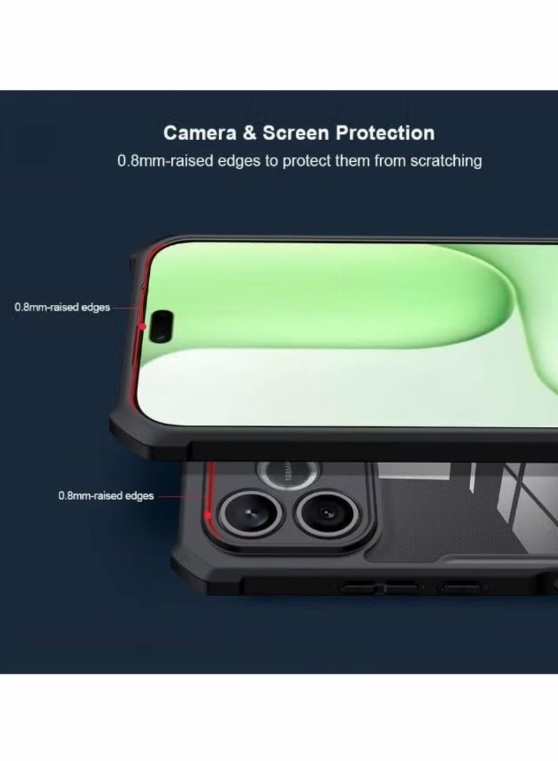 Xundo Clear Case for Honor 600 Lite | Premium Rugged | Durable Shock-absorbing Frame | Black Border | Thermoplastic Polyurethane | Airbag Anti-drop Protection - Clear - Image 3
