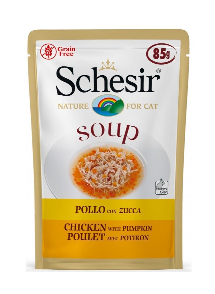 Schesir 20pc Cat Wet Soup-Chicken With Pumpkin 85g - Image 2